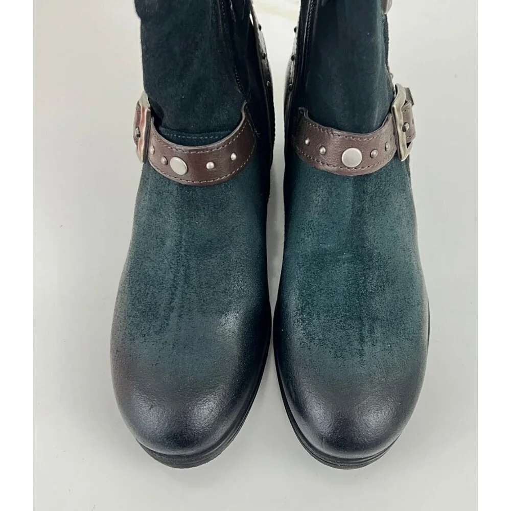 Miz Mooz Sammie Indigo Blue Buckle Ankle Boots Size 38 7.5-8 M - Picture 9 of 11